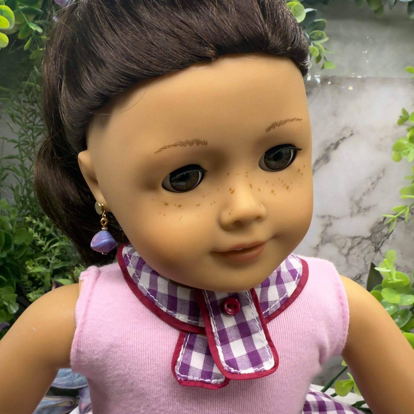 Blue Purple Glass Dangle Doll Earring DANGLE ONLY • 18” Fashion Doll Jewelry