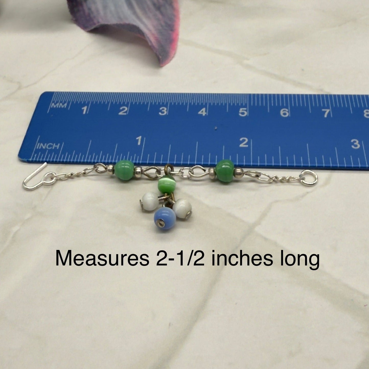 Green Blue White Dangle Doll Necklace • 10 - 12” Fashion Doll Jewelry 1:6