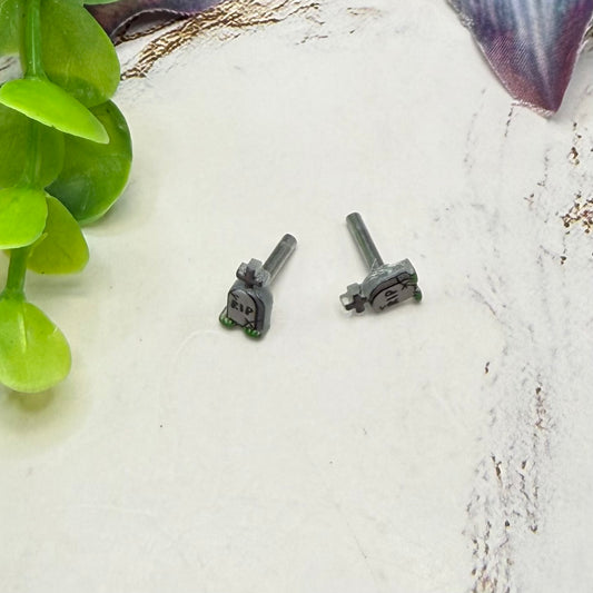 Tombstone RIP Halloween 2mm Post Doll Earrings | fits 18 Inch Dolls • American Girl