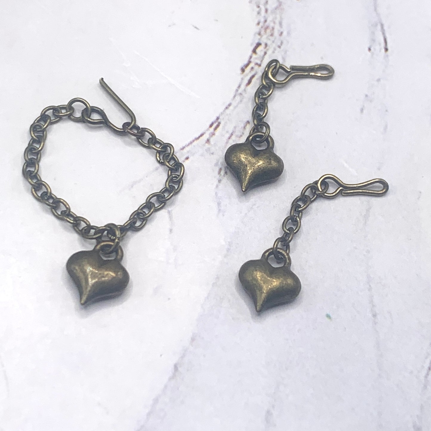 Heart Charm Chain Doll Necklace Earring Set for 10-12” Dolls fits Rainbow High
