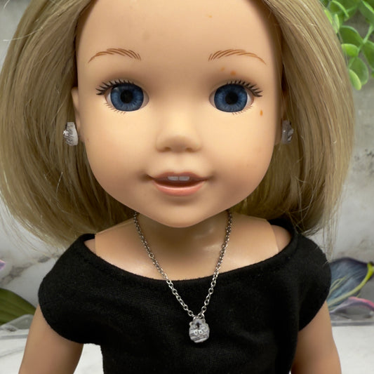 Mummy Halloween Doll Necklace and Earrings Set • 14 Inch Doll Jewelry