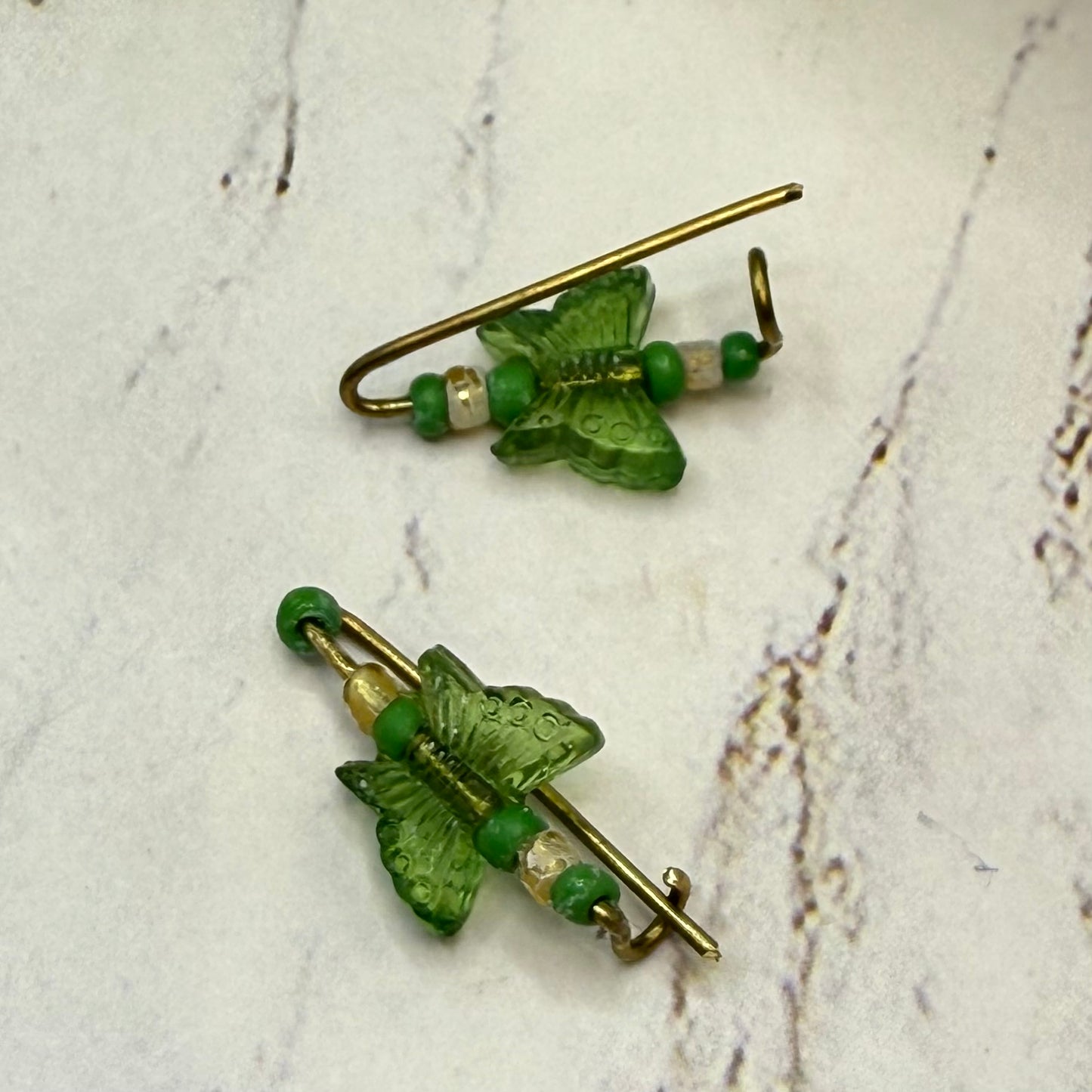 Green Butterfly Doll Hair Barrettes 14-18” Fashion Dolls • Doll Hair Accessories