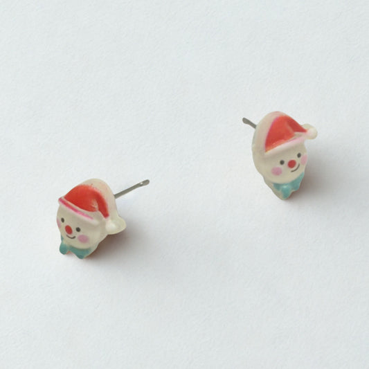 Snowman Santa Hat Christmas Post Doll Earrings • 18 Inch Fashion Doll Jewelry