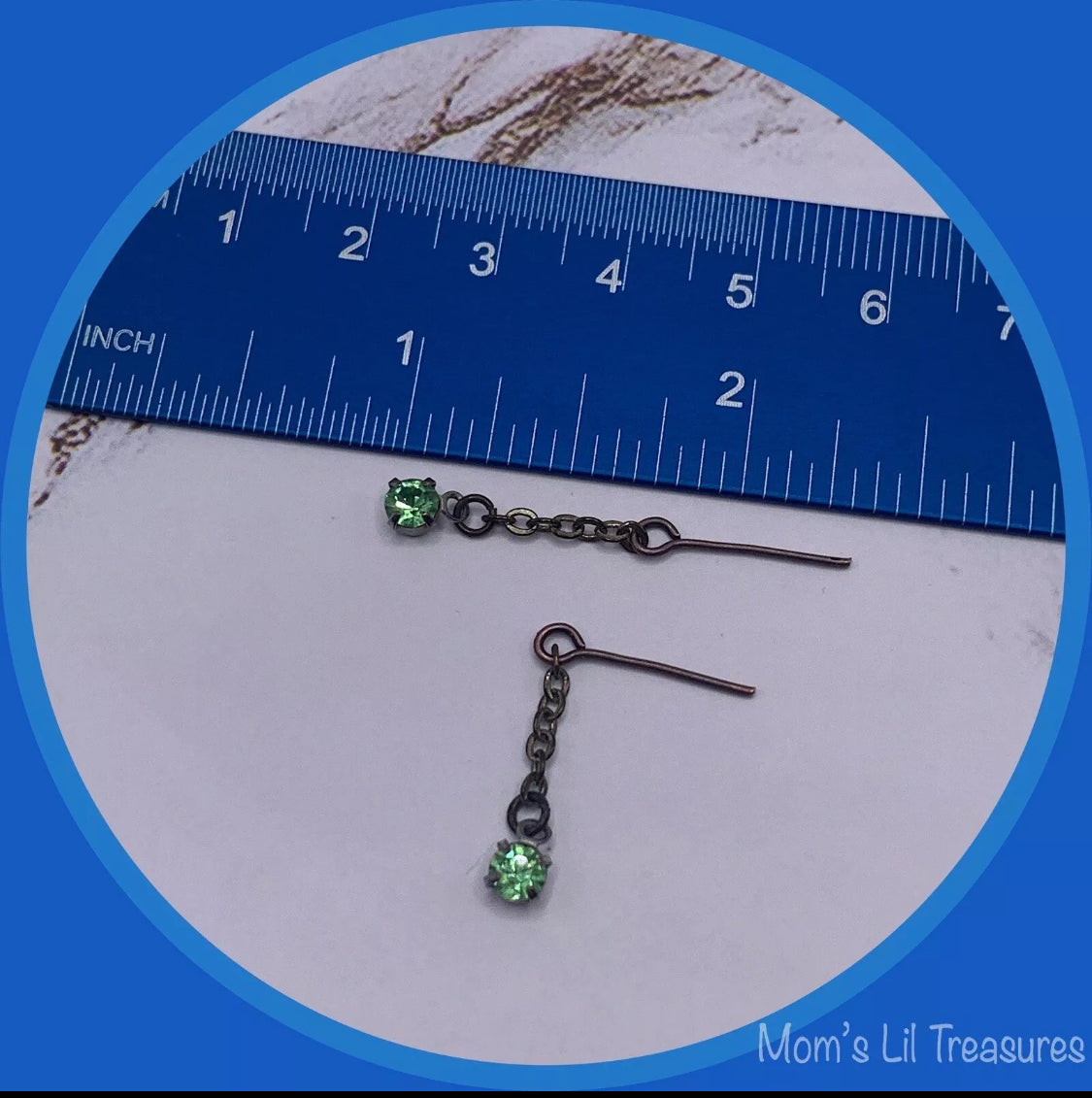 11-12” Fashion Doll Jewelry • Green Rhinestone Dangle Doll Earrings for Barbie