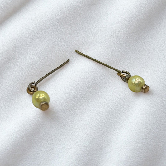 Yellow Iridescent Pearl Doll Earrings • 16 Inch Fashion Doll Jewelry