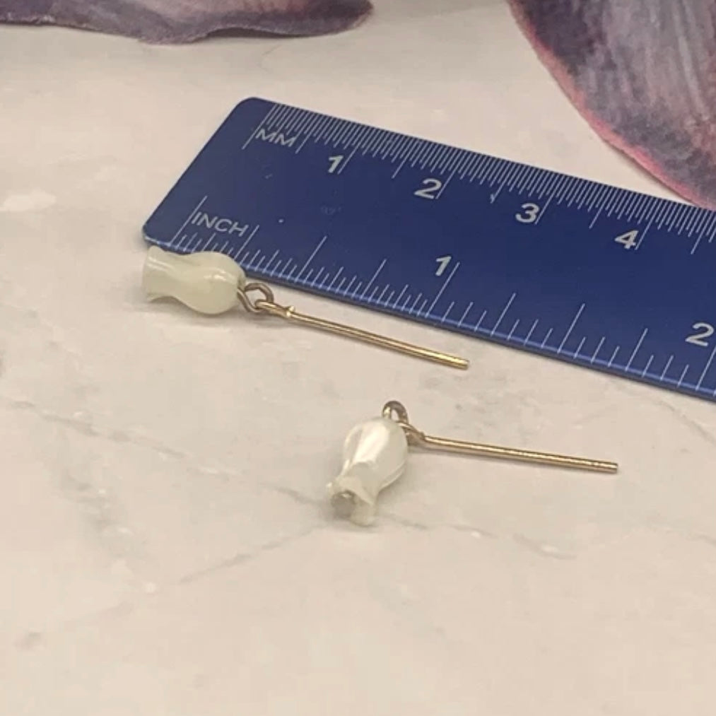 Pearly Tulip Shaped Dangle Doll Earrings • 18 Inch Fashion Doll Jewelry