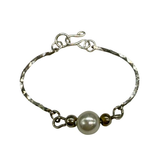 Silver Serpentine Chain Pearl Pendant Doll Necklace • 16” Fashion Doll Jewelry