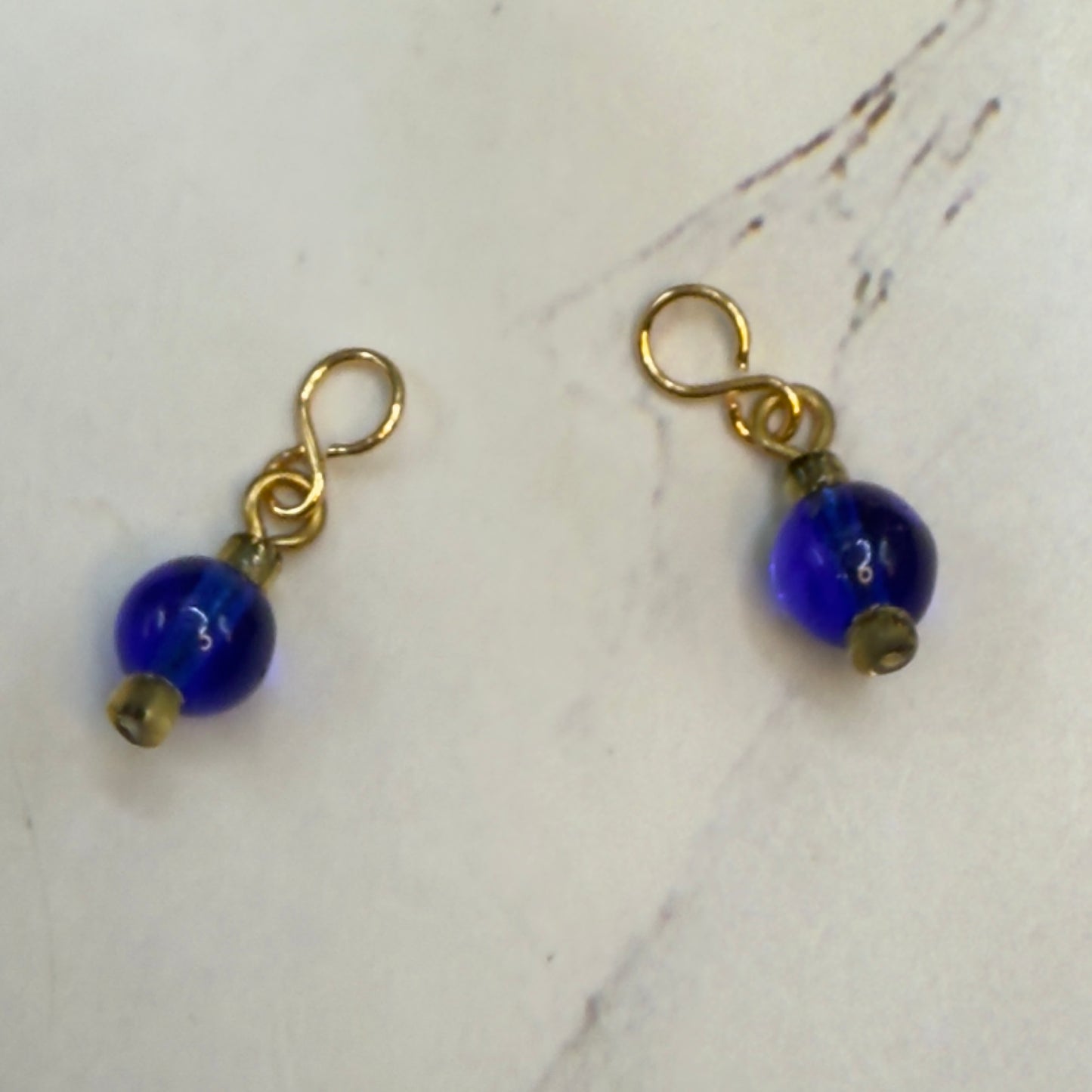 Blue Glass Drop Dangle Doll Earrings - DANGLE ONLY • 18” Fashion Doll Jewelry
