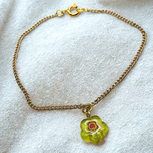 Yellow Translucent Flower Charm Gold Chain Doll Necklace • 18 Inch Fashion Doll Jewelry