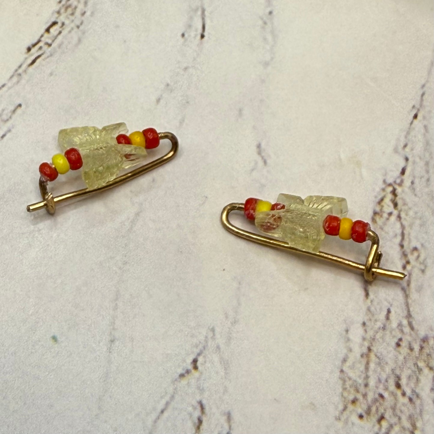 Light Yellow & Red Butterfly Doll Hair Barrettes 14-18” Fashion Dolls • Doll Hair Accessories