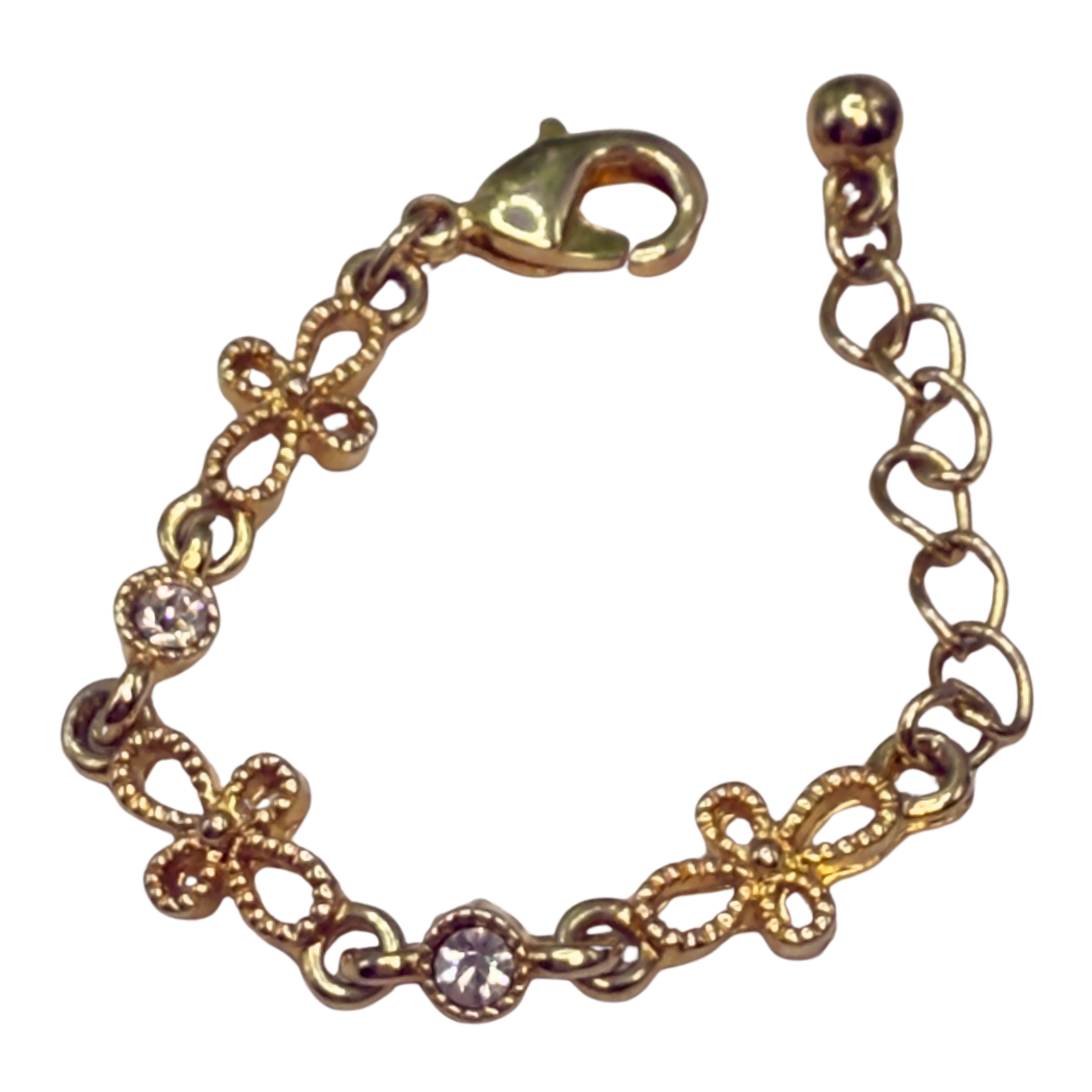 Gold Tone Filigree Cross Design Clear Rhinestone • 18 Inch Fashion Doll Jewelry