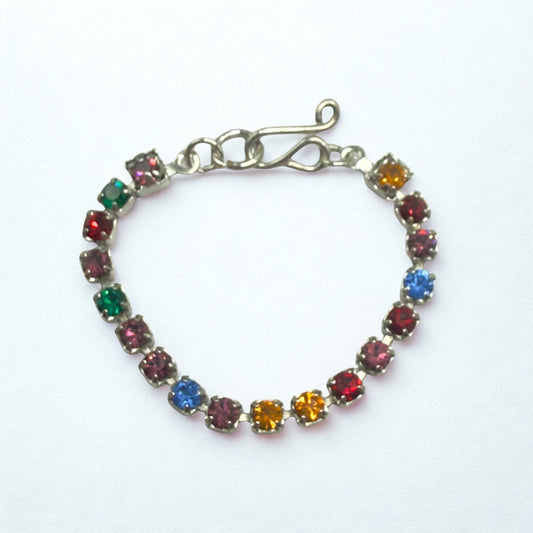 Multi Color Rhinestone Silver Doll Necklace • 16 Inch Fashion Doll Jewelry