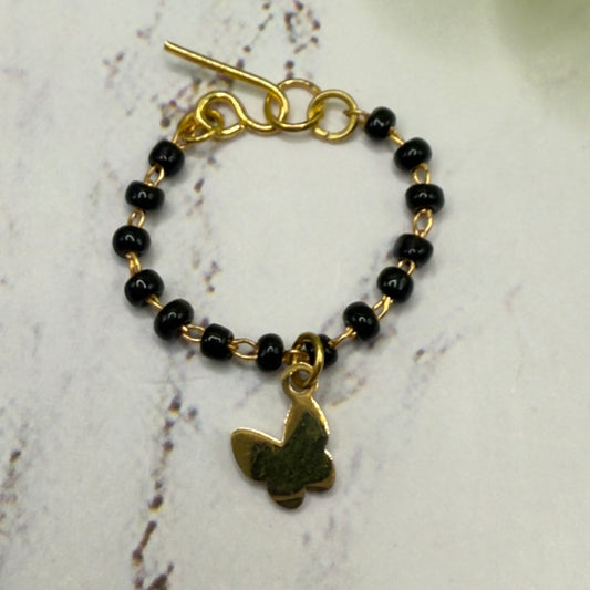 Black Beaded Gold Chain Butterfly Charm Doll Necklace • 10-12” 1:6 Fashion Doll Jewelry