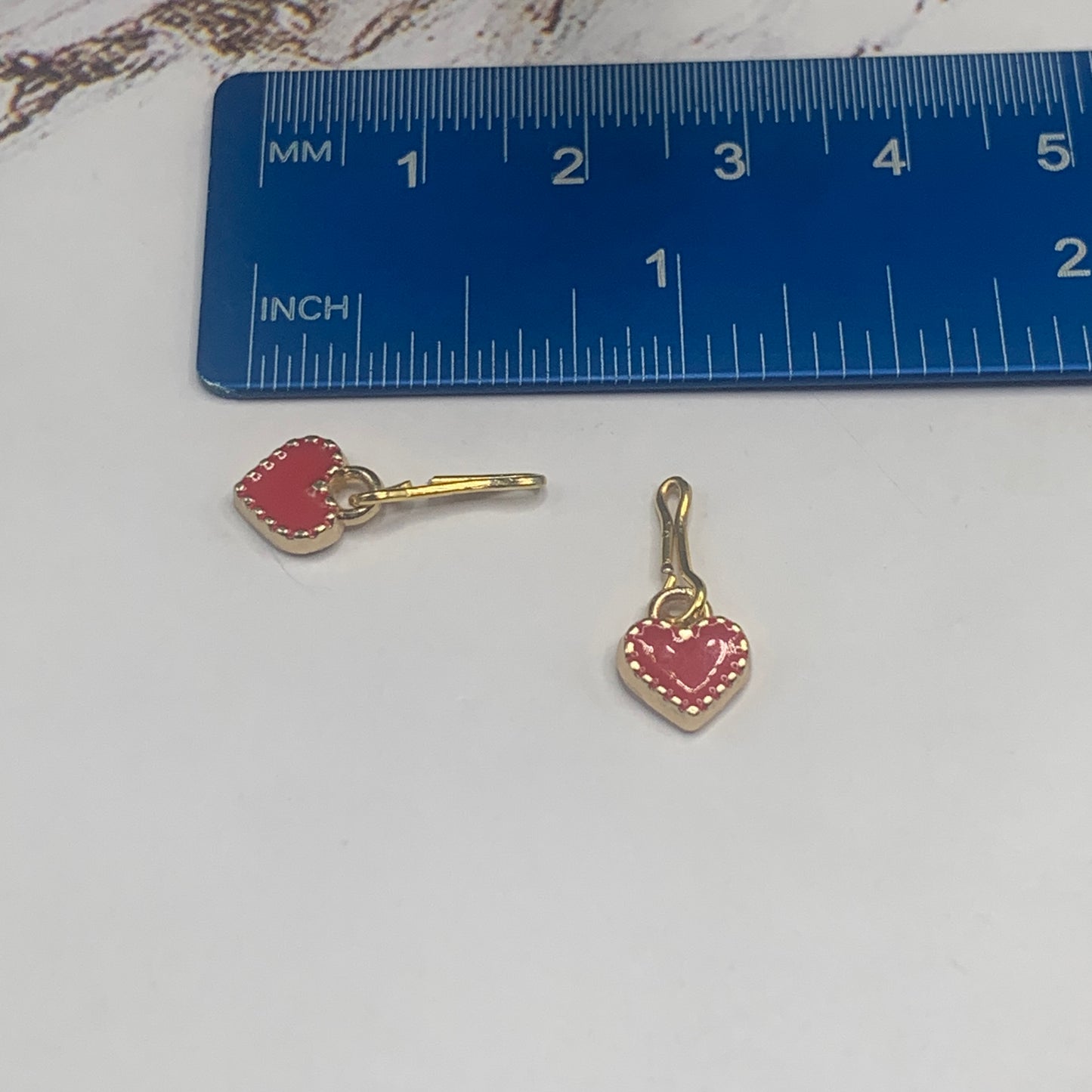 Red Heart Beaded Gold Chain Doll Necklace Earring Set 10-12” Doll Rainbow High