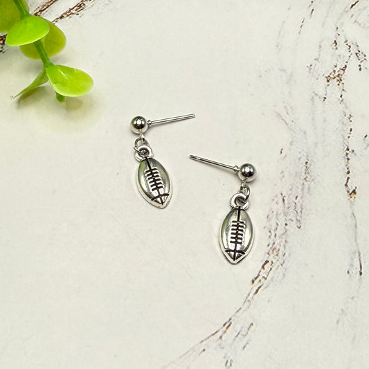 Silver Football Sports Charm Doll Earrings | for 18 Inch Fashion Doll