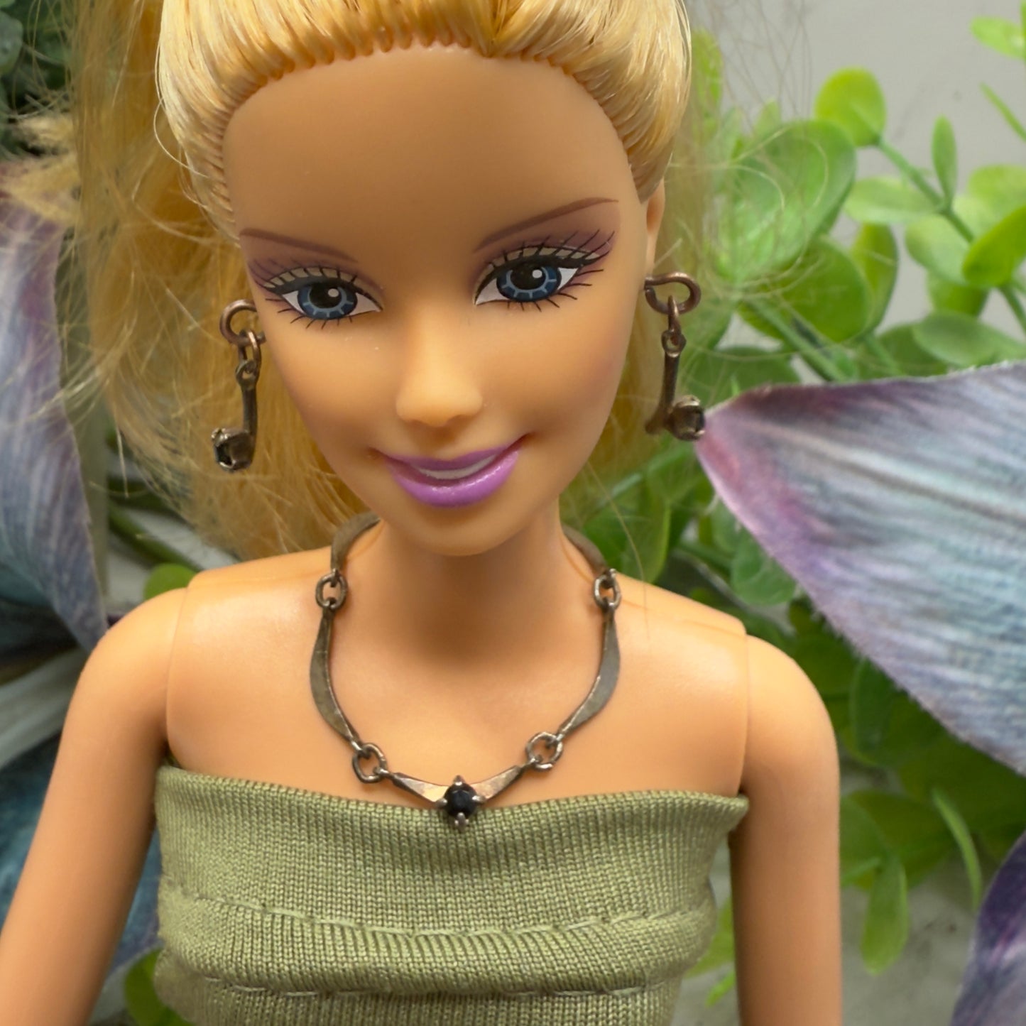Copper Bronze Black Rhinestone Doll Necklace • 10-12” 1:6 Fashion Doll Jewelry