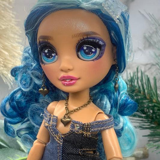 Heart Charm Chain Doll Necklace Earring Set for 10-12” Dolls fits Rainbow High