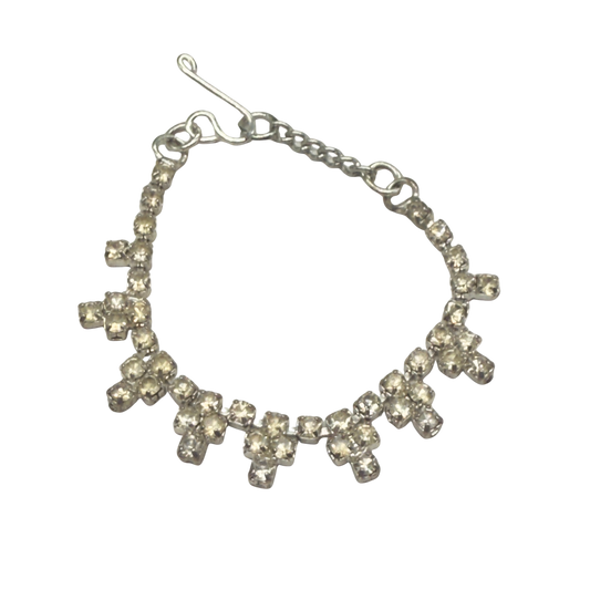 Clear Rhinestone Lace Collar Vintage Style Doll Necklace • 16” Fashion Doll Jewelry