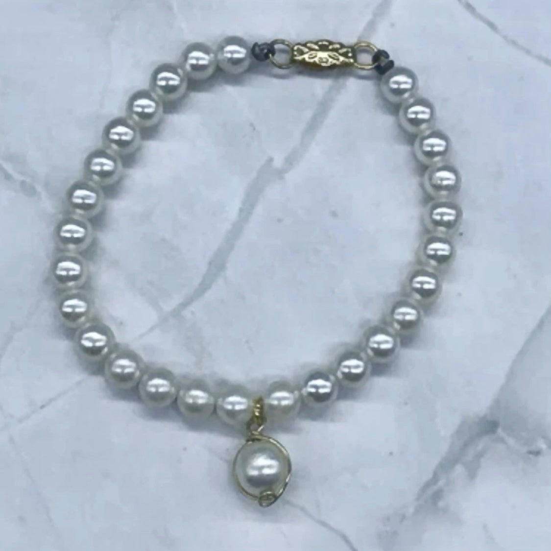 Pearl Strand Doll Necklace W/ Pendant • 18 Inch Fashion Doll Jewelry