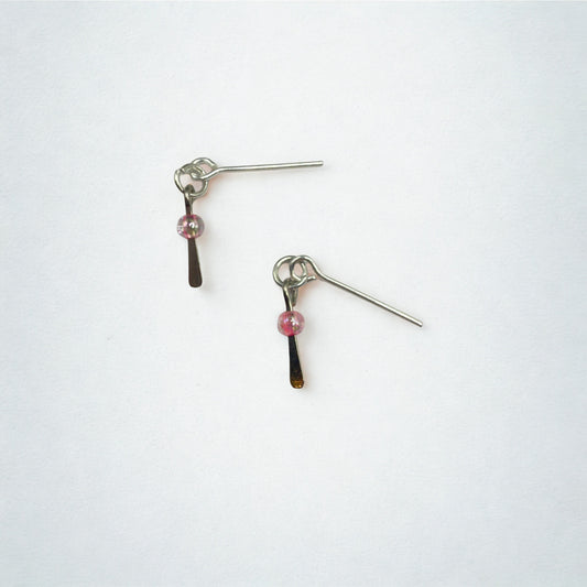 Silver Dangle Pink Beaded Doll Earrings • 16 Inch Fashion Doll Jewelry