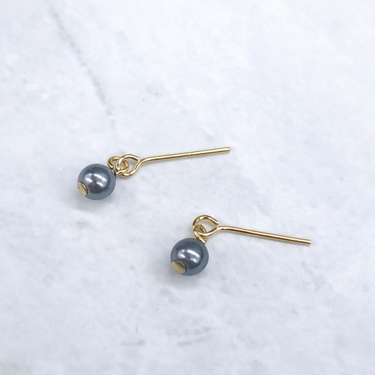 Gray Blue Pearl Dangle Doll Earrings • 14 inch Fashion Doll Jewelry