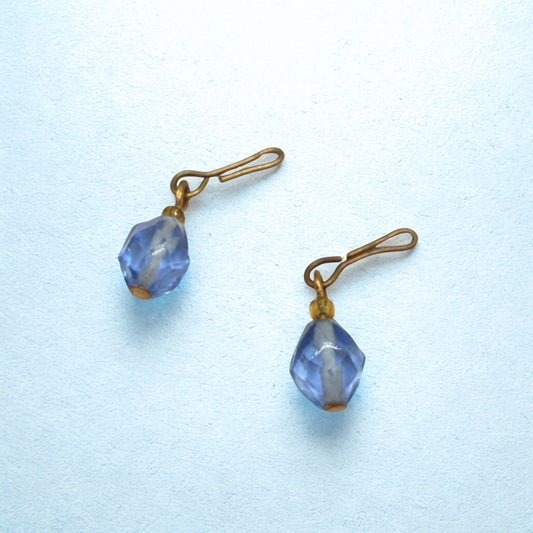 Blue Crystal Dangle  Doll Earrings • 10-12 Inch Fashion Doll Jewelry 1:6