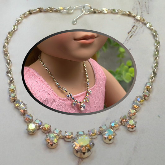 AB Aurora Borealis Rhinestone Doll Necklace• 18 Inch Fashion Doll Jewelry