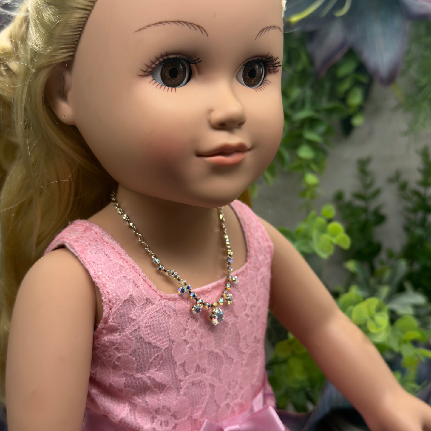 AB Aurora Borealis Rhinestone Doll Necklace• 18 Inch Fashion Doll Jewelry