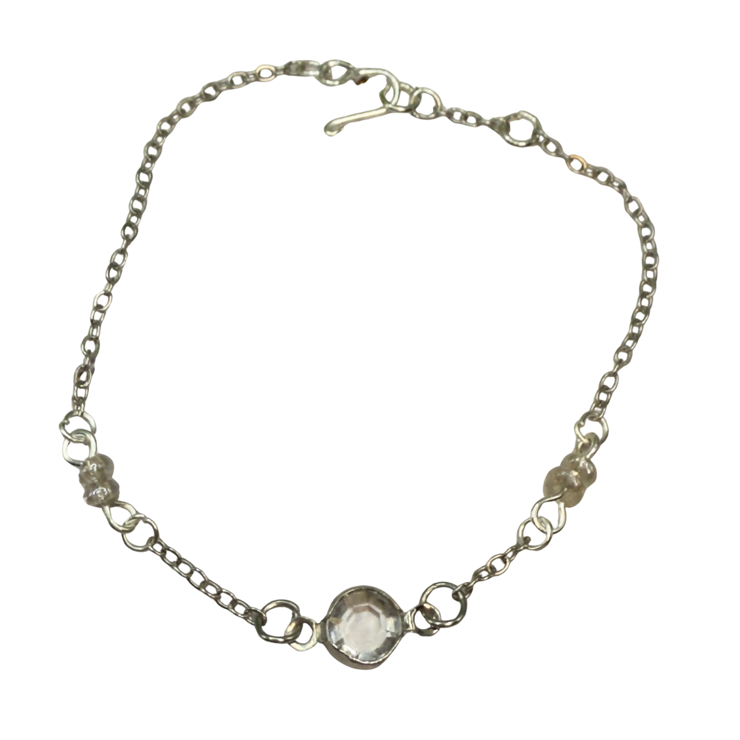 Clear Round Crystal Silver Chain Doll Necklace • 18 Inch Fashion Doll Jewelry