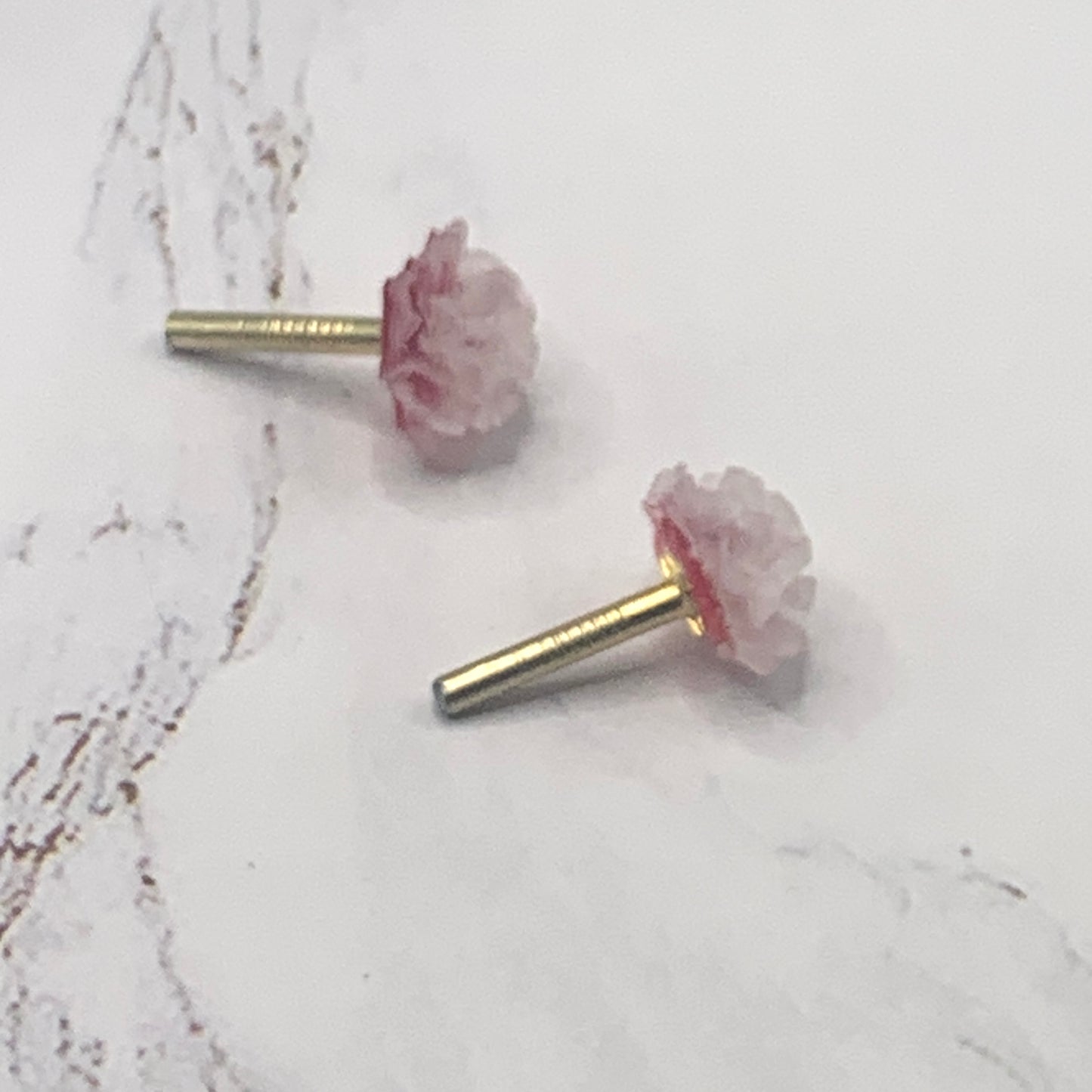 Pink Flower Rose Post Doll Earrings 2mm Post • fits 18” American Girl Doll