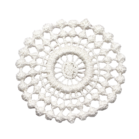 Set of 4 Off White Cream Crochet Fabric Doilies Doily • Dollhouse Miniature