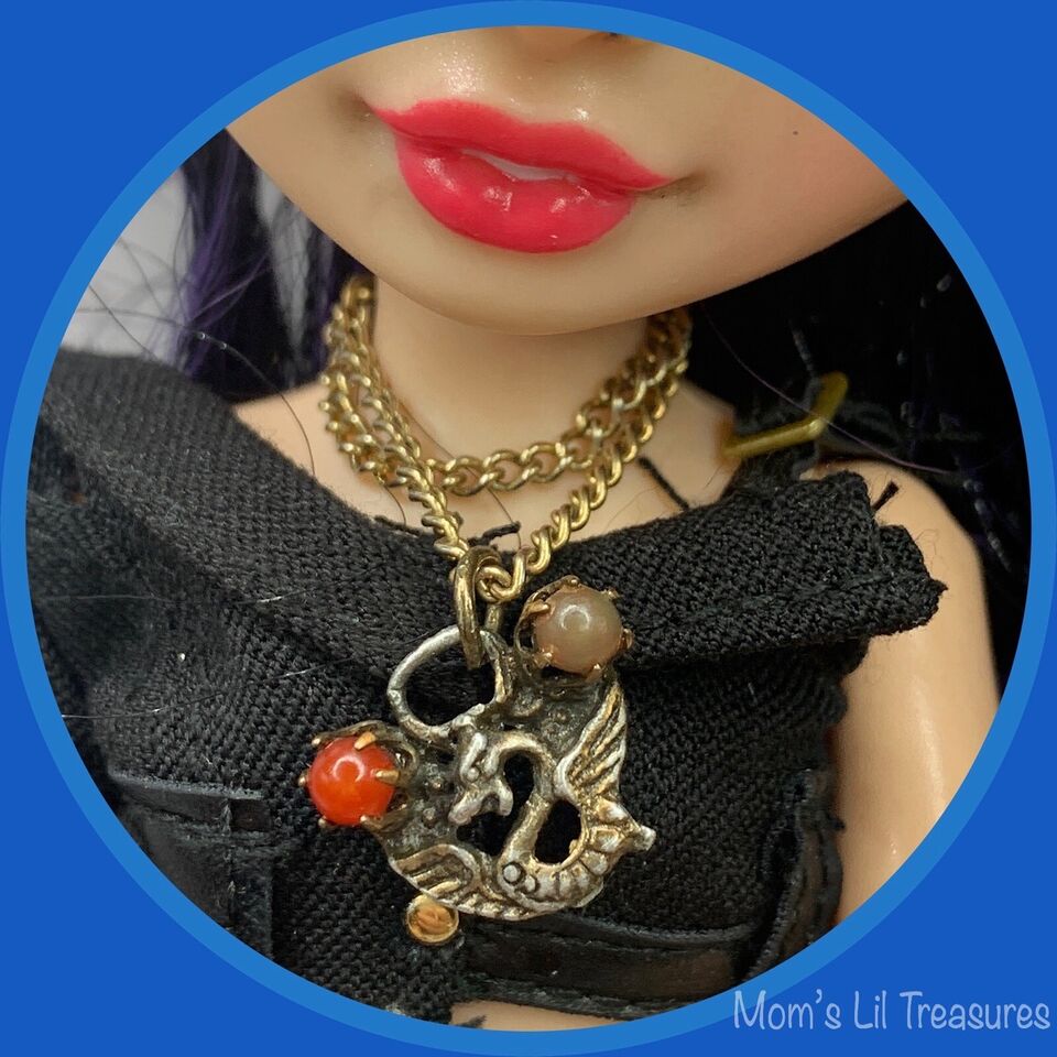 Dragon Charm Doll Necklace Earring Set for Rainbow High Doll • 10-12” Trend Fashion Doll Jewelry