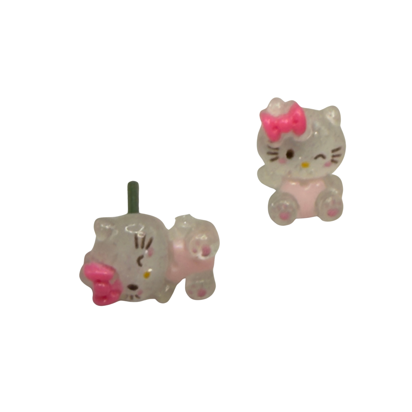 Hello Cat Kitty Pink Bow Post Doll Earrings •2mm Post fit 18 Inch Fashion Doll