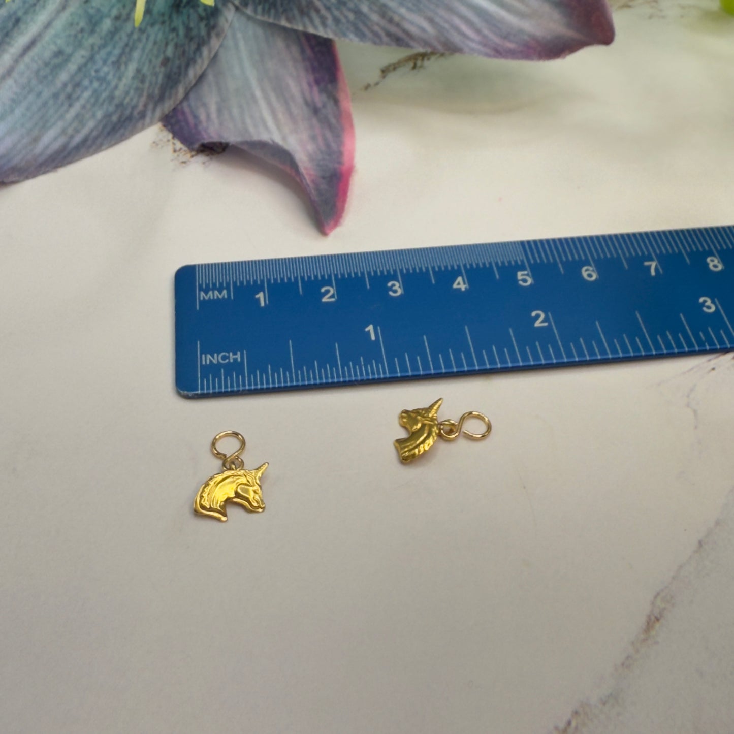 Gold Unicorn Doll Earring DANGLE ONLY • Fits 2mm Post • 18” Fashion Doll Jewelry