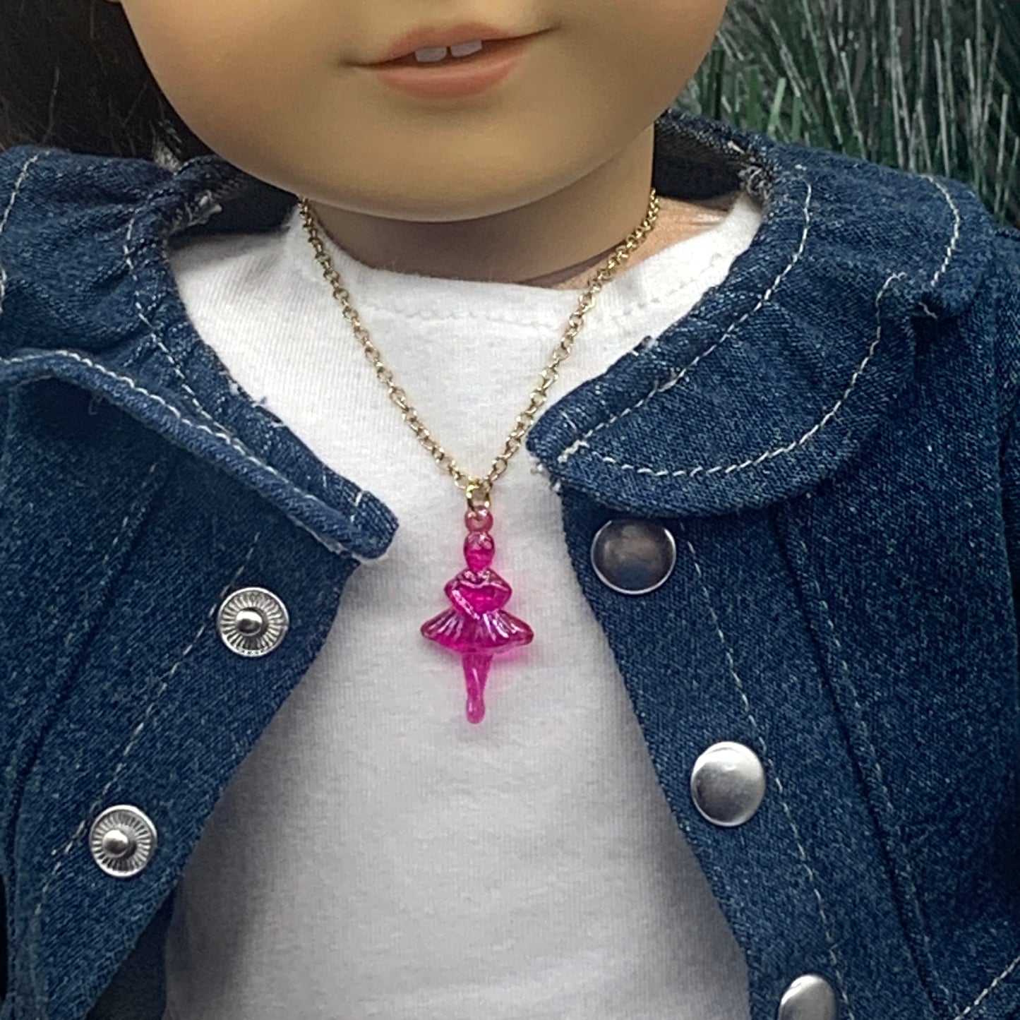 Pink Ballerina Dancer Pendant Doll Necklace •18 inch Fashion Doll Jewelry