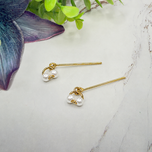 Gold Circle & Pearl Doll Earrings • 16 Inch Fashion Doll Jewelry