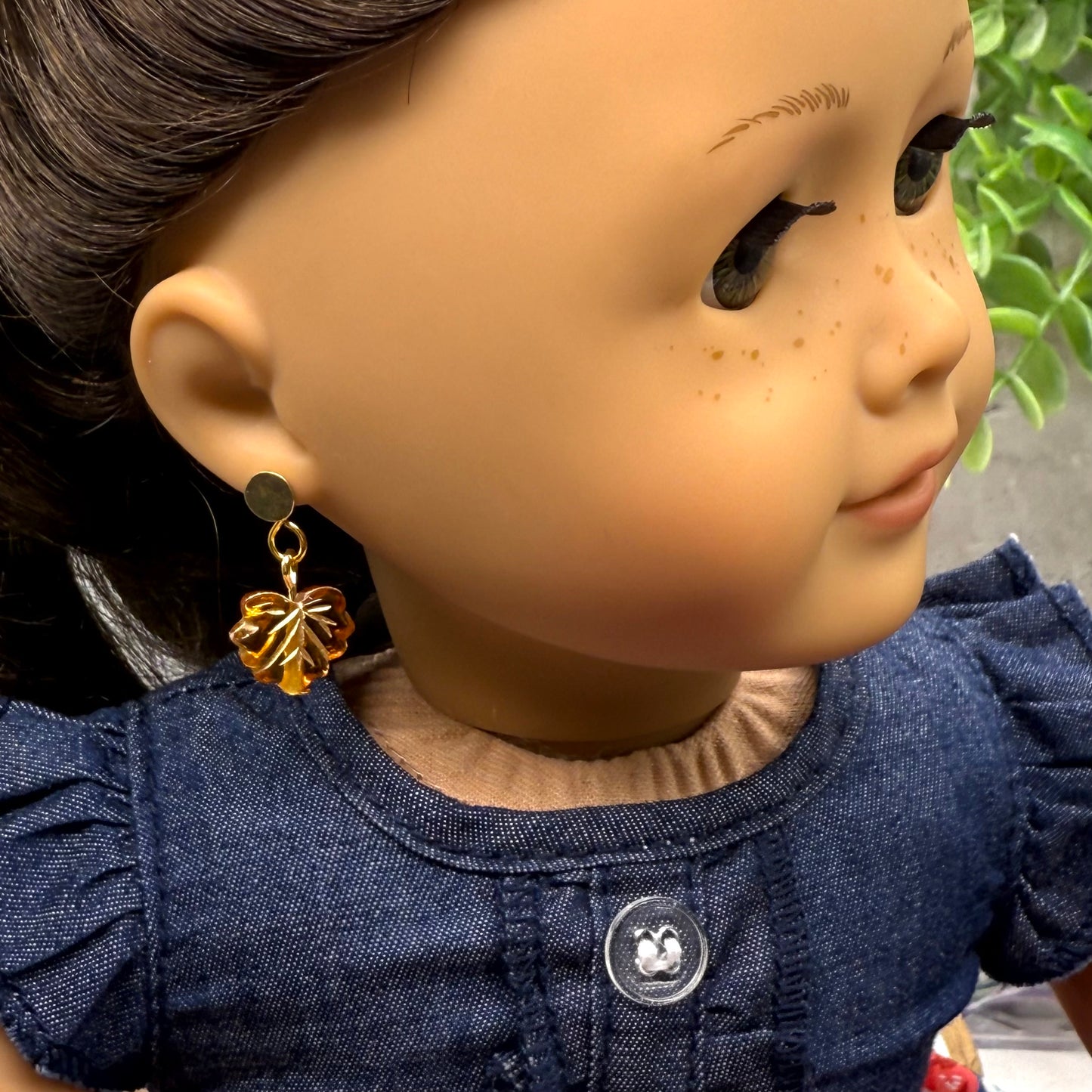 Autumn Fall Leaf Leaves Doll Earring DANGLE ONLY • 18” Fashion Doll Jewelry