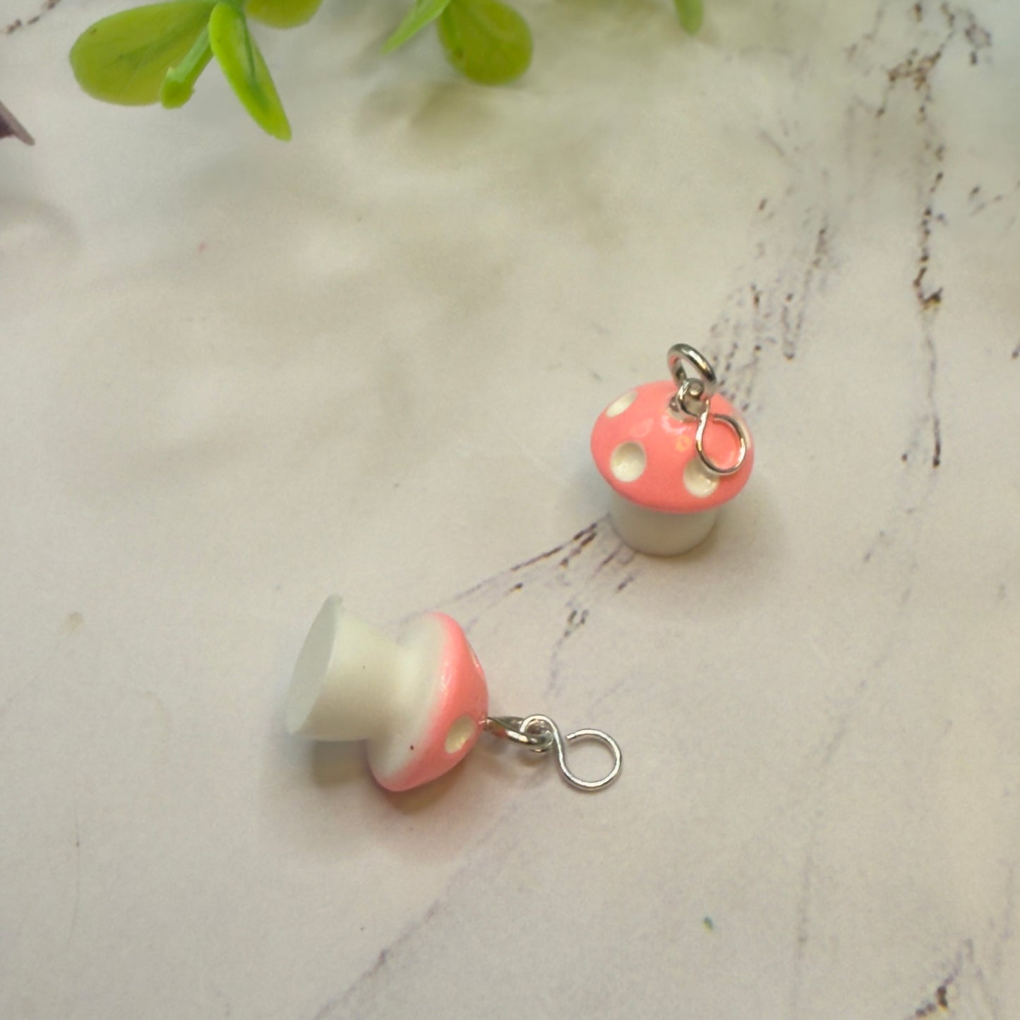 Pink White Mushroom Doll Earring DANGLE ONLY • 18” Fashion Doll Jewelry