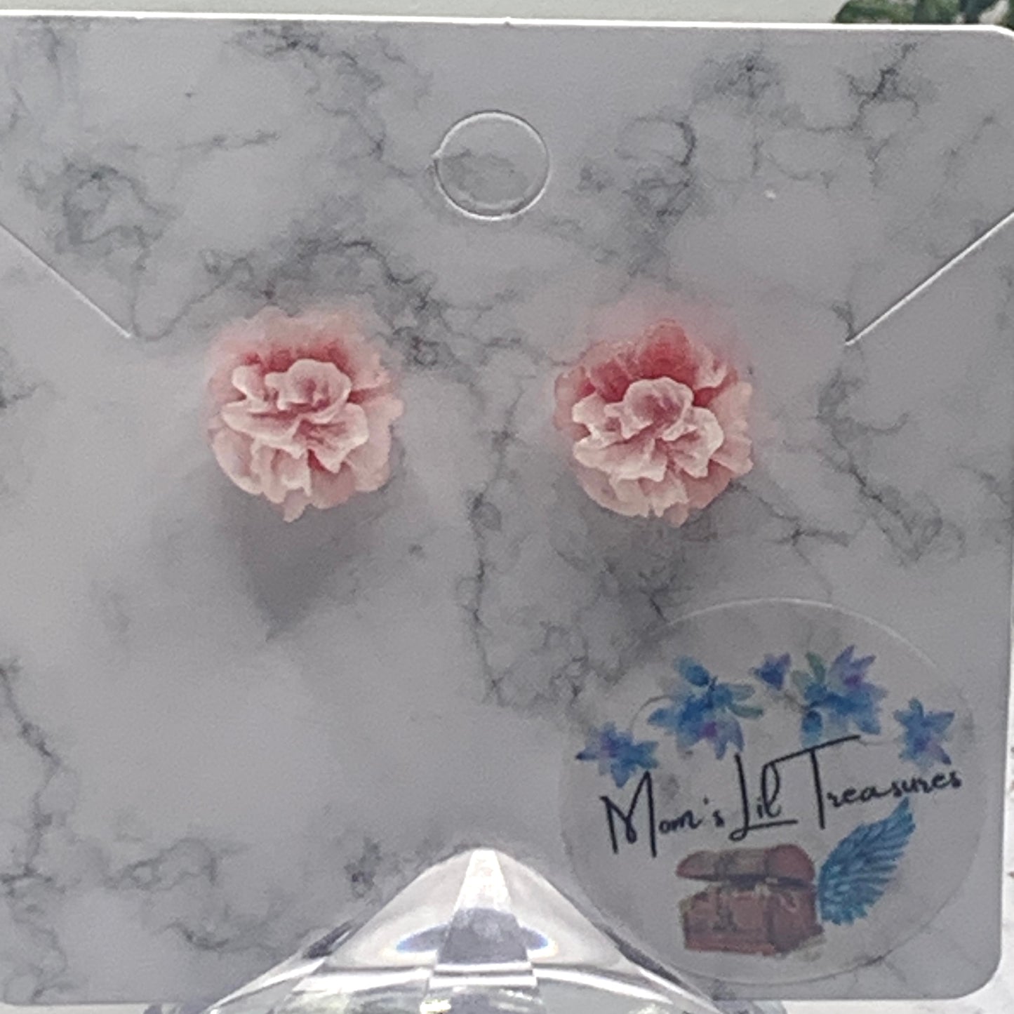 Pink Flower Rose Post Doll Earrings 2mm Post • fits 18” American Girl Doll
