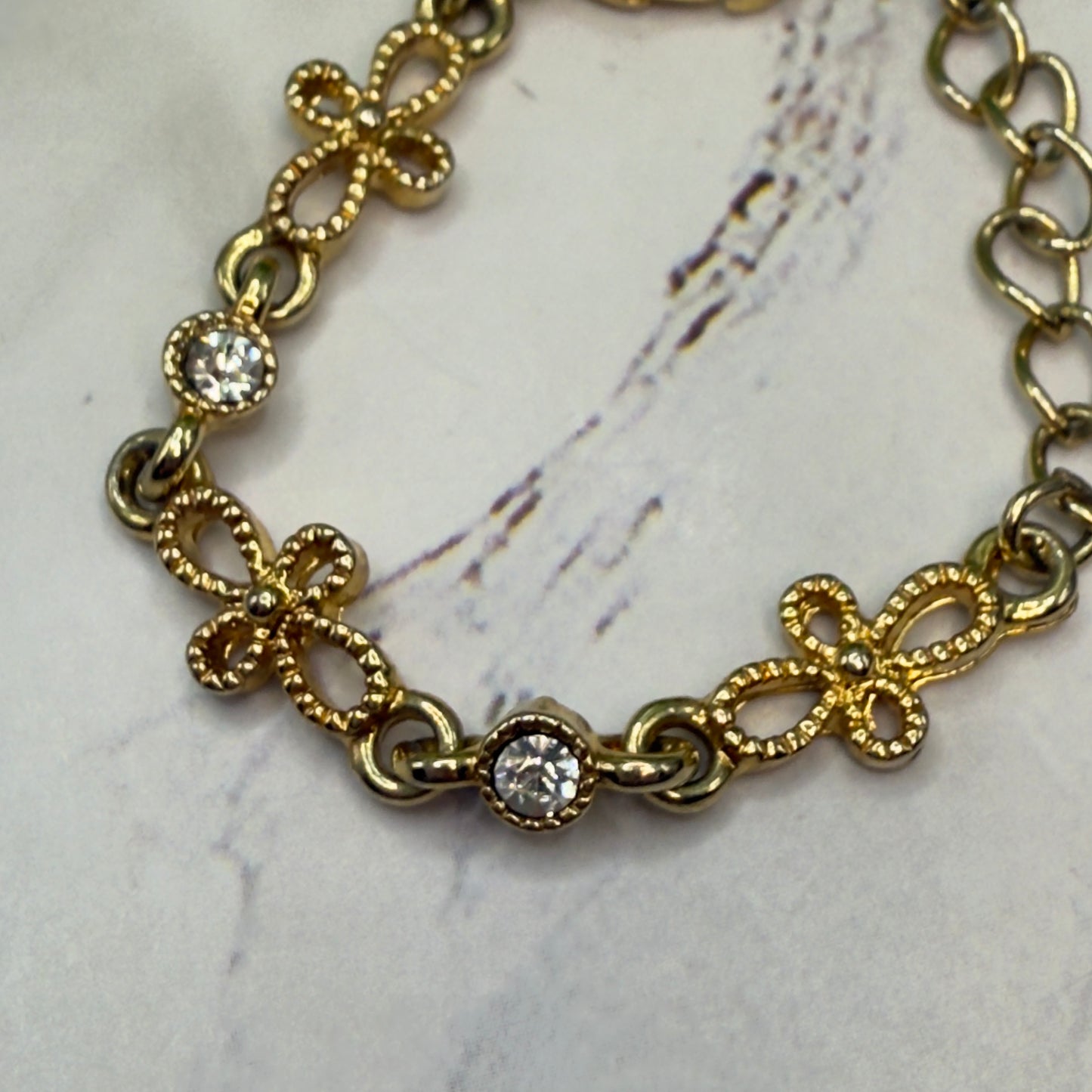 Gold Tone Filigree Cross Design Clear Rhinestone • 18 Inch Fashion Doll Jewelry