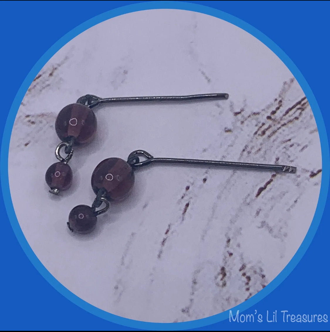 Lariat Wrap Purple Doll Necklace Earrings Set • 18-20 Inch Vintage Doll Jewelry