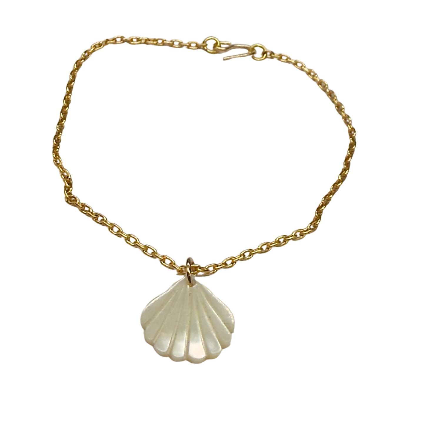 Seashell Beach MOP Charm Gold Chain Doll Necklace • 18 inch Fashion Doll Jewelry