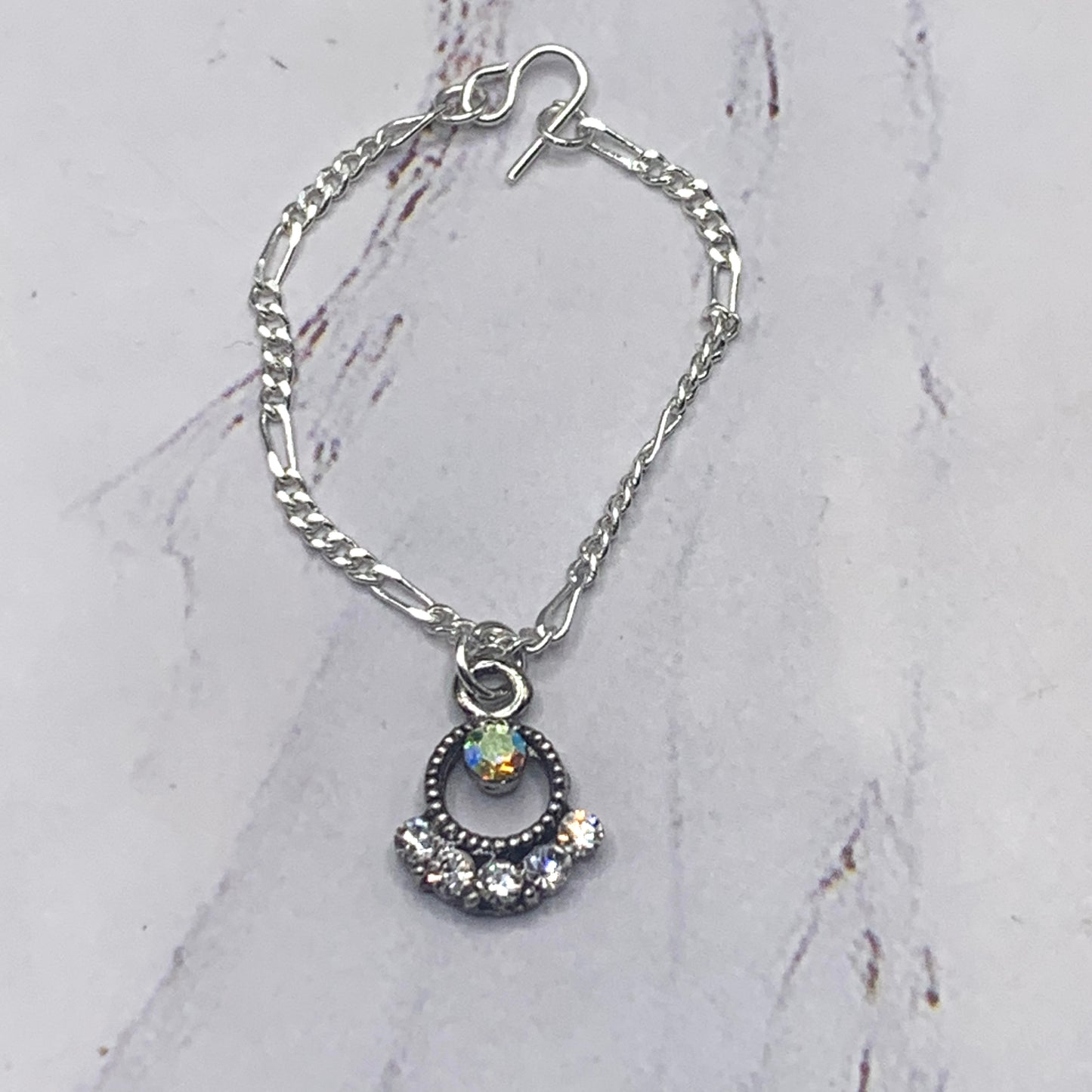 Rhinestone Pendant Silver Chain Doll Necklace • 16 Inch Fashion Doll Jewelry