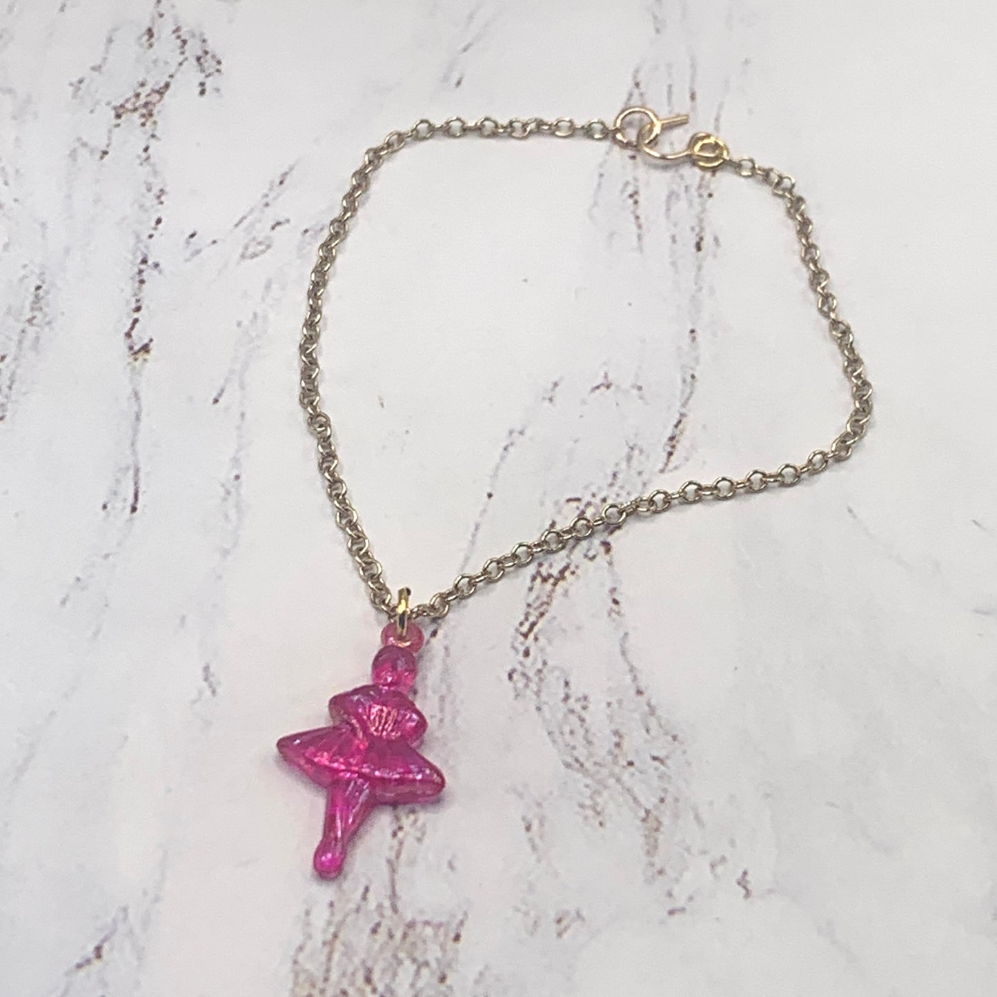Pink Ballerina Dancer Pendant Doll Necklace •18 inch Fashion Doll Jewelry