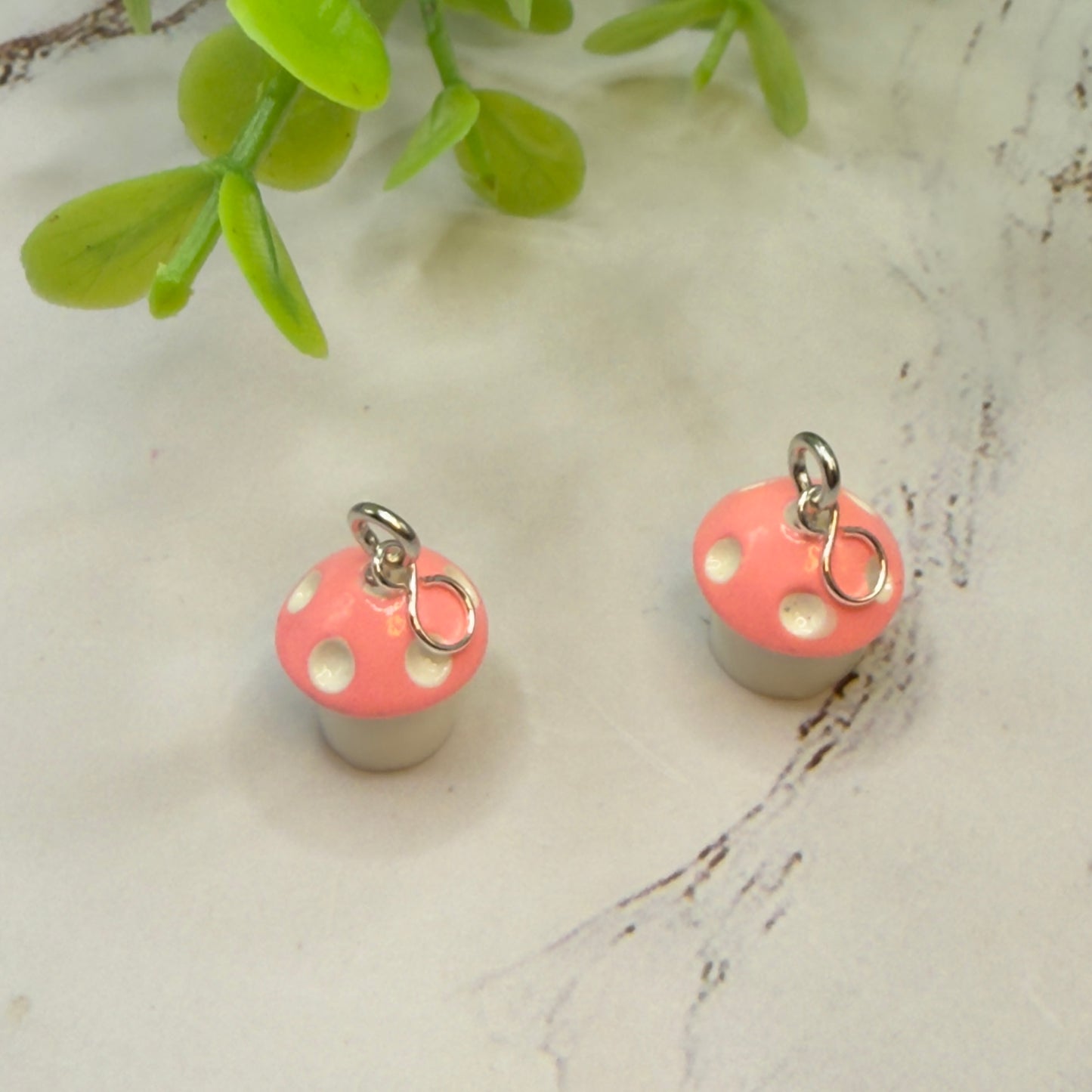 Pink White Mushroom Doll Earring DANGLE ONLY • 18” Fashion Doll Jewelry