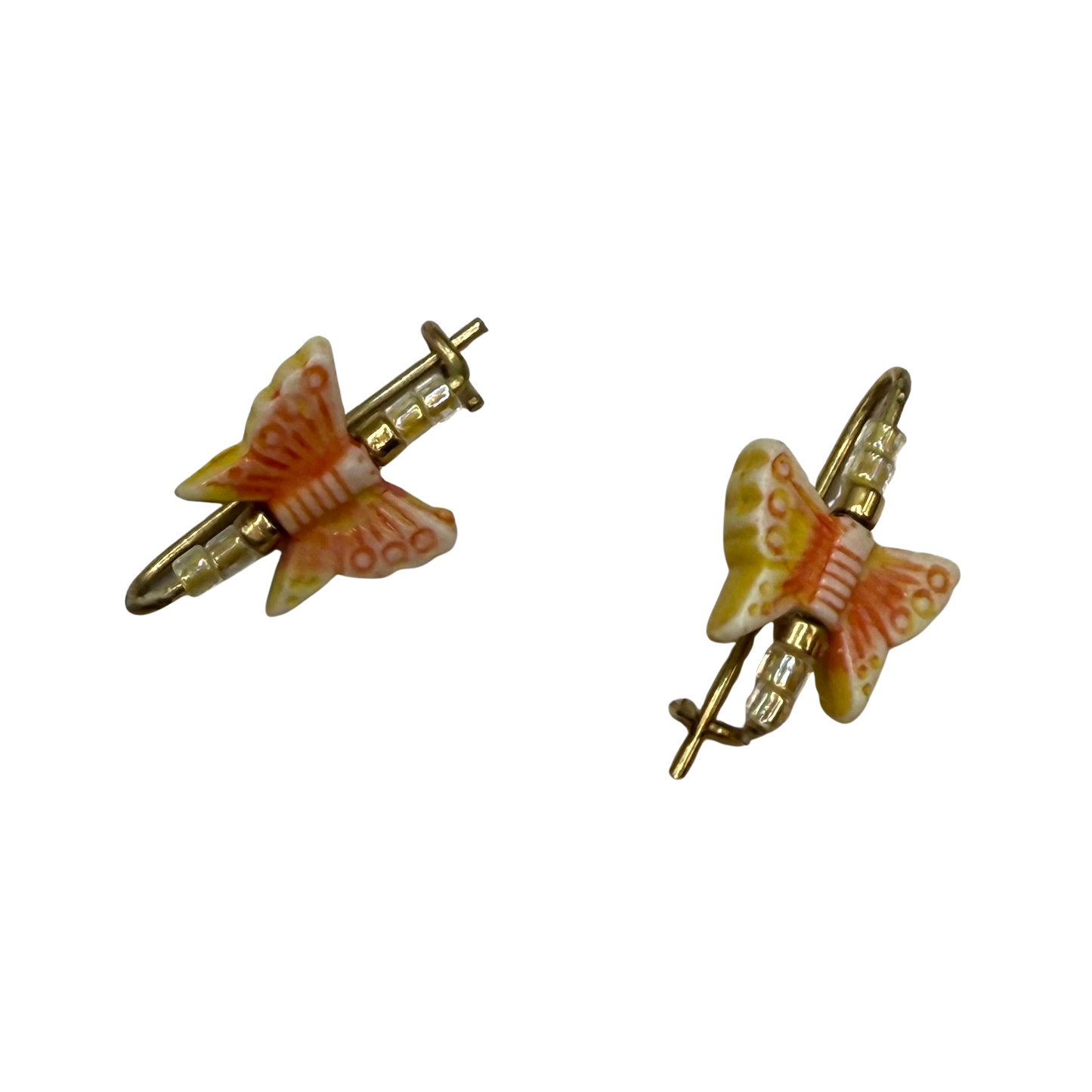 Orange Coral Beige Butterfly Doll Hair Barrettes 14-18” Fashion Dolls • Doll Hair Accessories