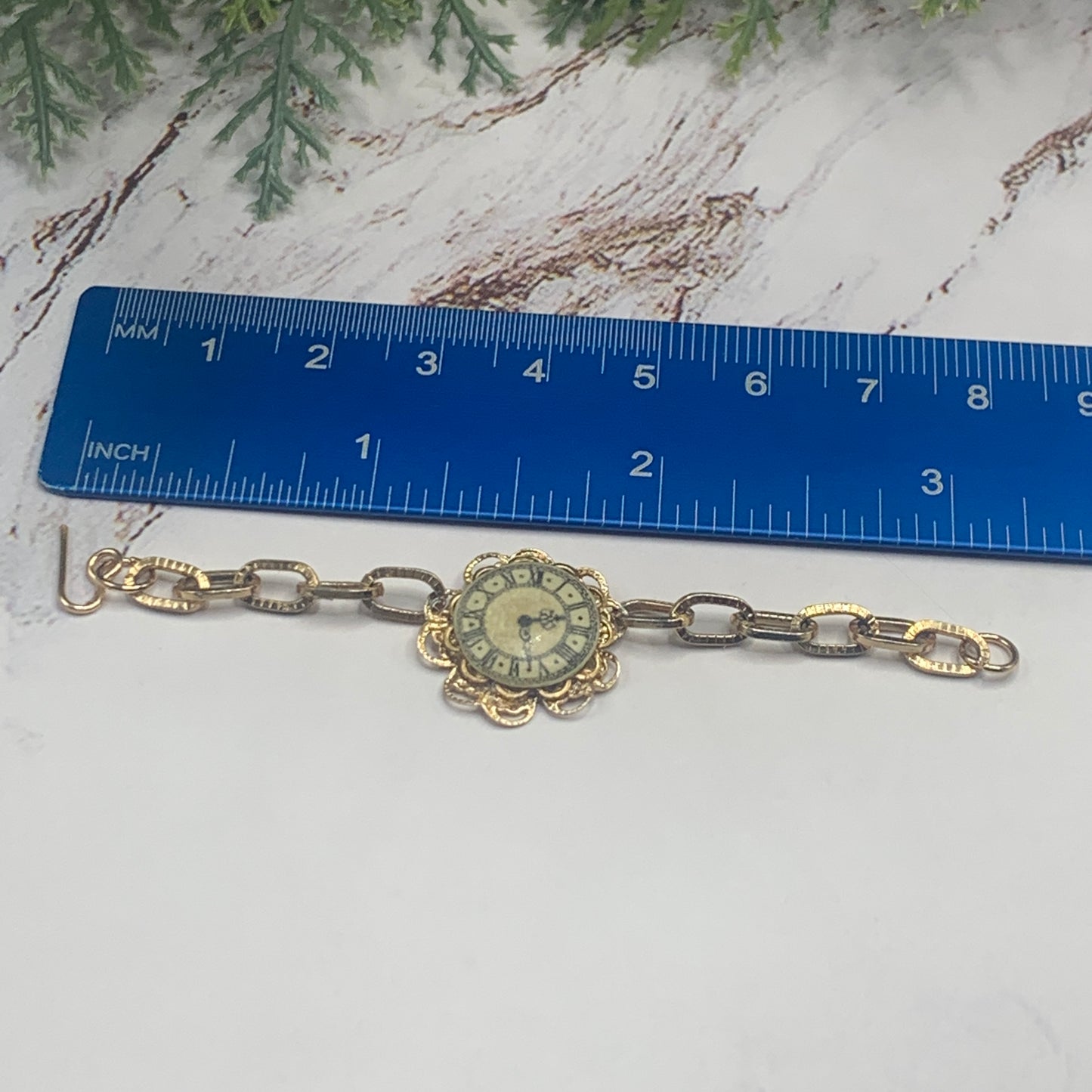 Gold Tone Filigree Watch Bracelet • 18 Inch Fashion Doll Jewelry