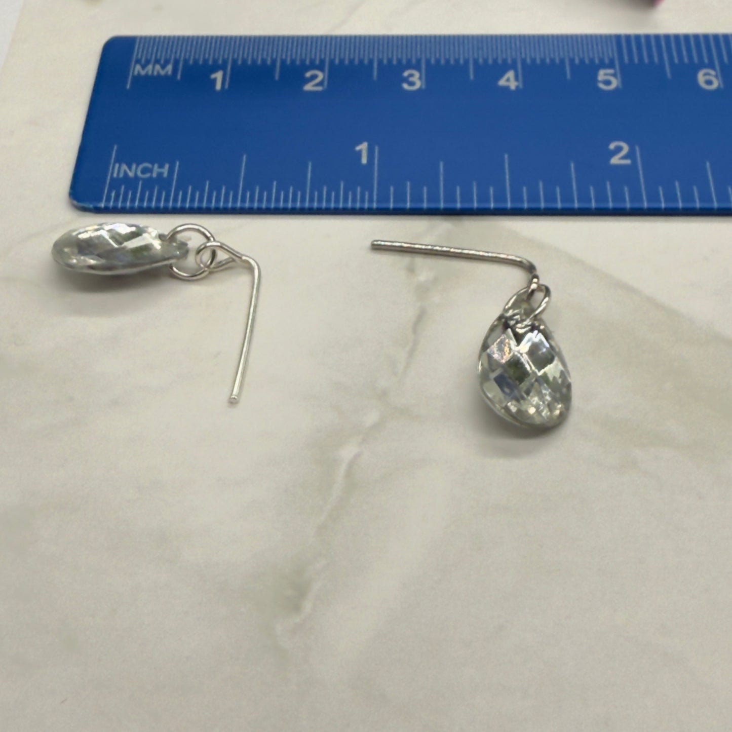 Clear Rhinestone Teardrop Doll Necklace Earring Bracelet Set 18” Doll Jewelry