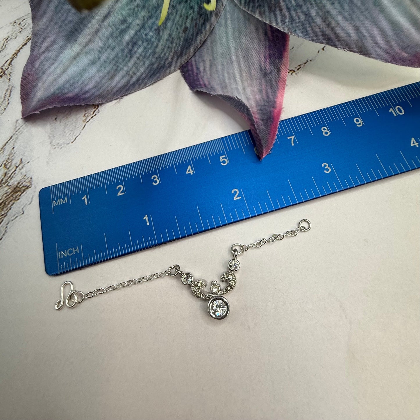 Silver Clear Rhinestone Doll Necklace • 10-12” 1:6 Fashion Doll Jewelry