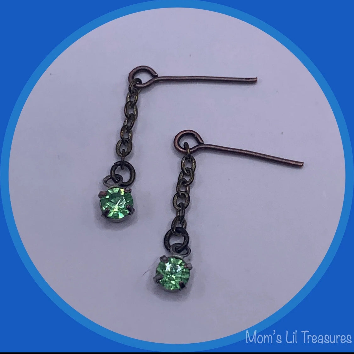 11-12” Fashion Doll Jewelry • Green Rhinestone Dangle Doll Earrings for Barbie